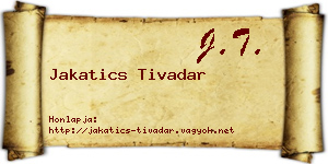 Jakatics Tivadar névjegykártya